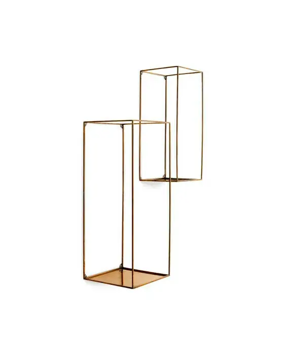 Deco vägghylla vintage mässing 2-set