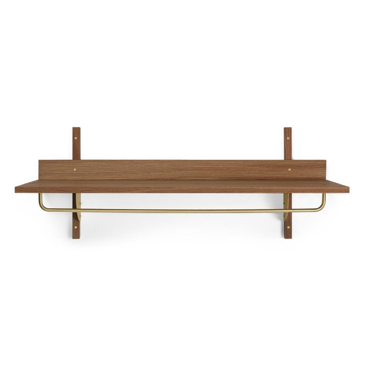 Ferm Living - Sector Rack Shelf - Smoked Oak/Brass - Vägghyllor - Guld,Träfärgad - Metall/Trä