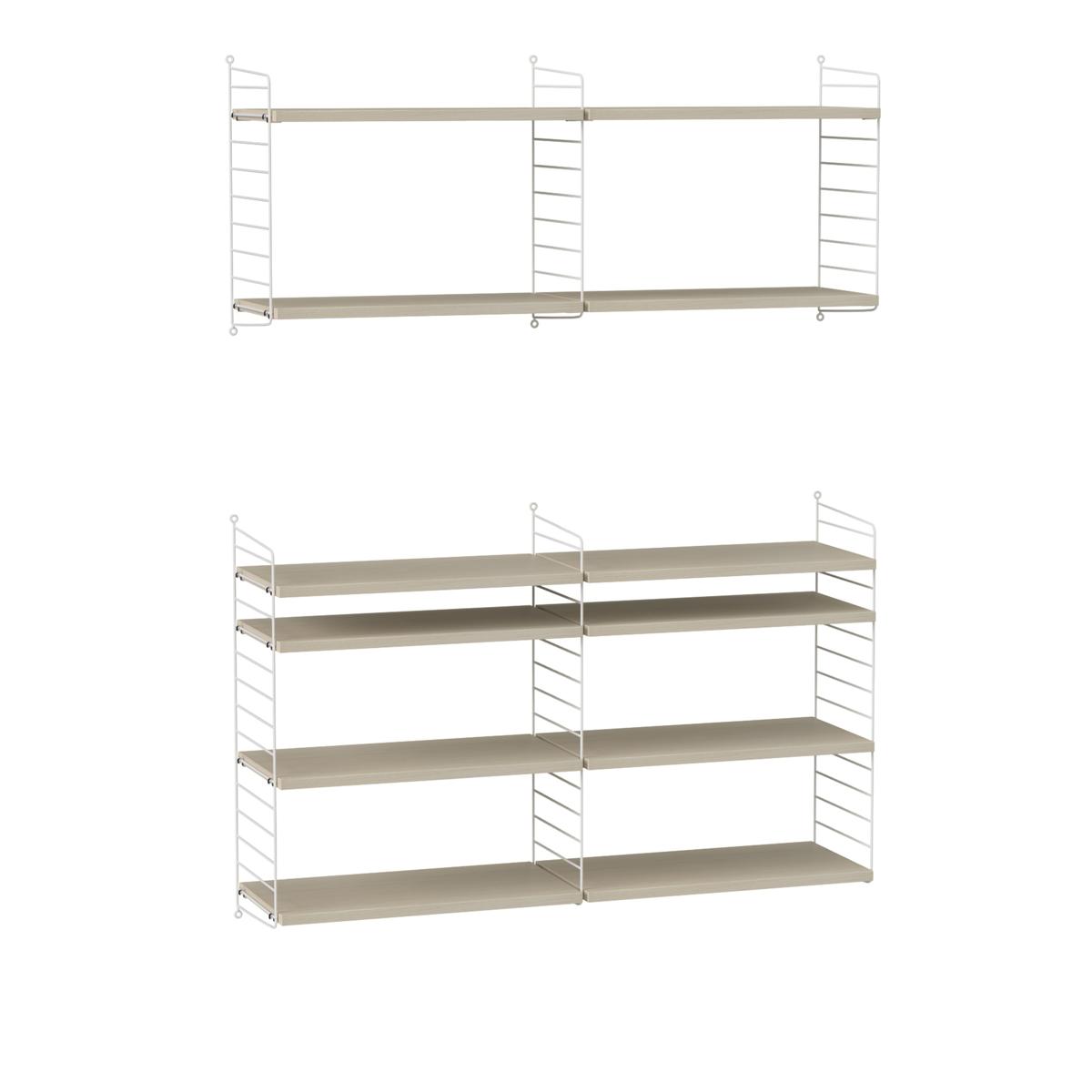 String - Vardagsrum hyllsystem N beige/vit - Beige
