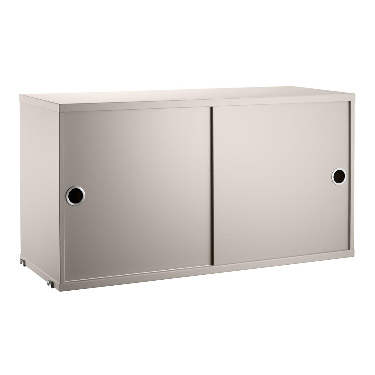 String - Skåp med skjutdörrar 78 x 30 cm beige - Hyllsystem - Nils Strinning - Beige - Metall