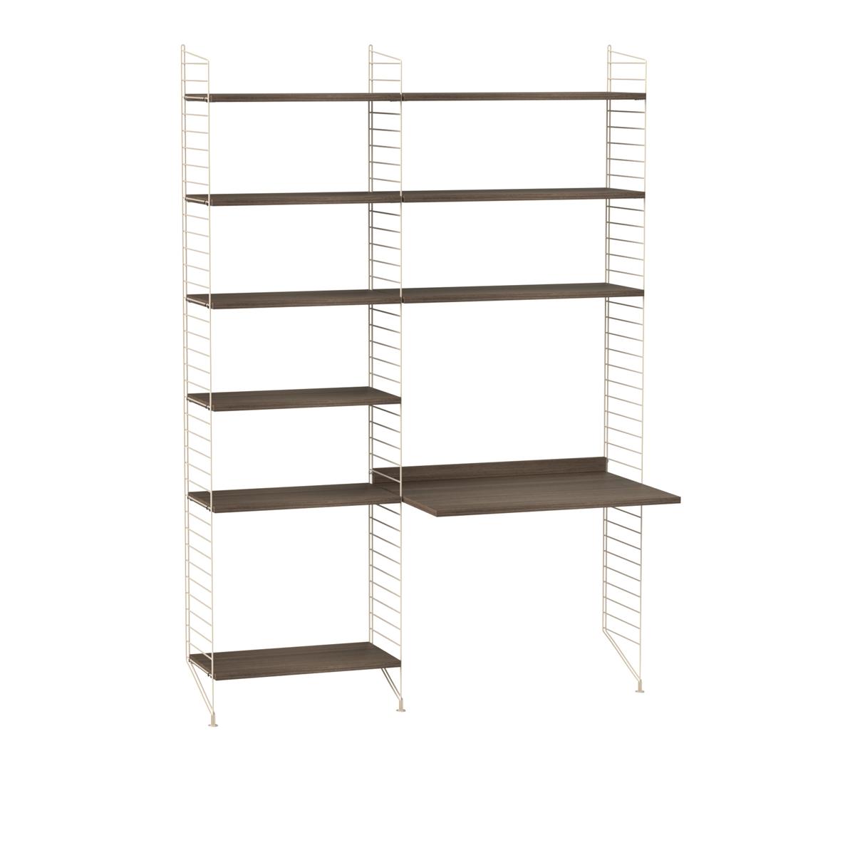String - Kontor Hyllsystem B Valnöt / Beige - Träfärgad