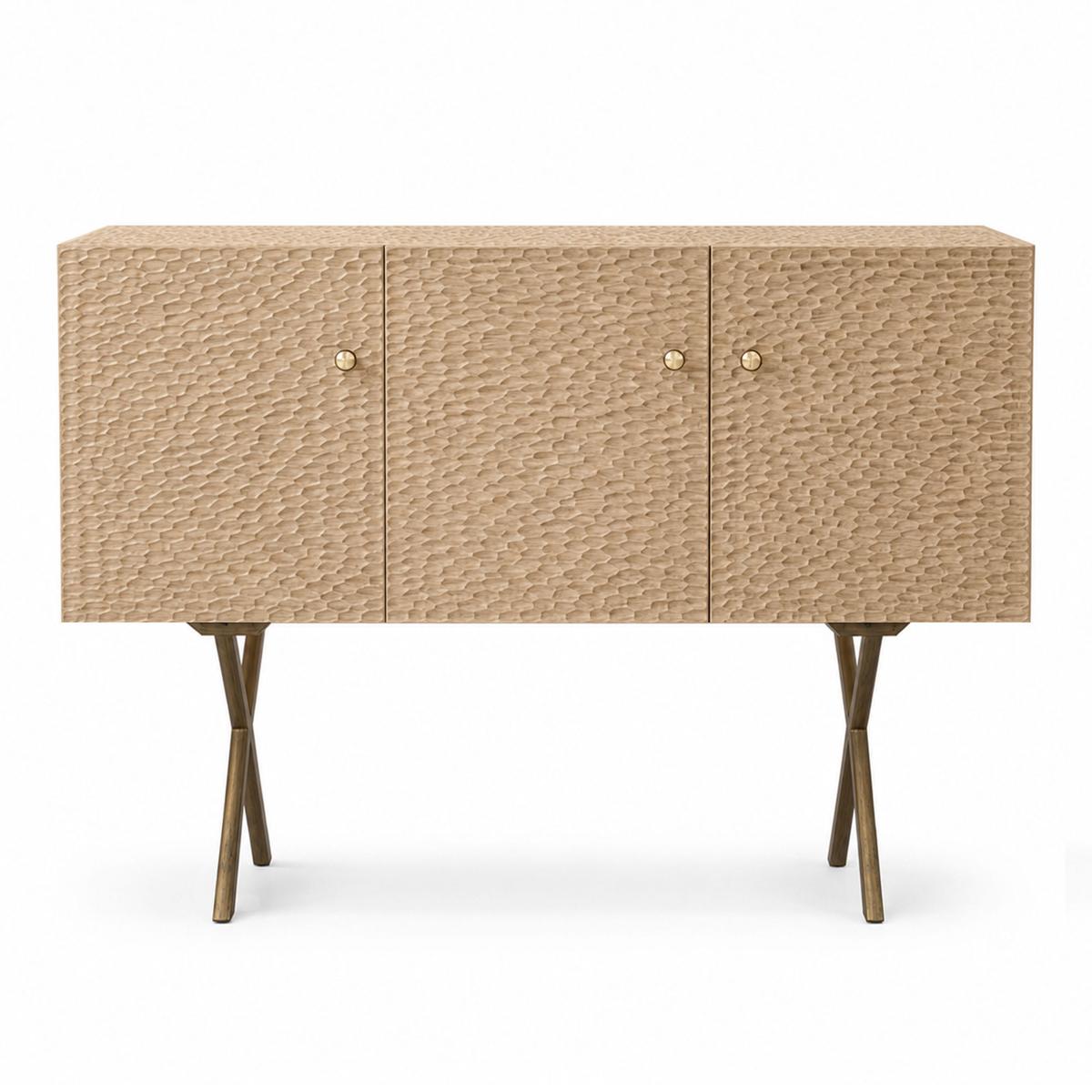 Zanat - Touch Sideboard, 3 doors/Brons, Vitoljad ek 129 cm - Skänkar och sideboards - Studioilse - Träfärgad - Trä