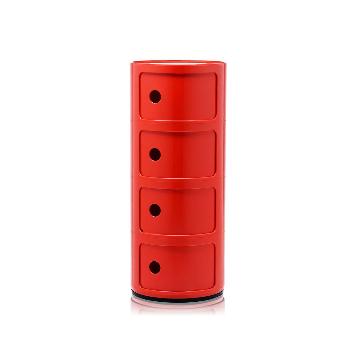 Kartell - Componibili 4985, Red, 4 Compartments - Hurtsar - Anna Castelli Ferrieri - Röd - Plast