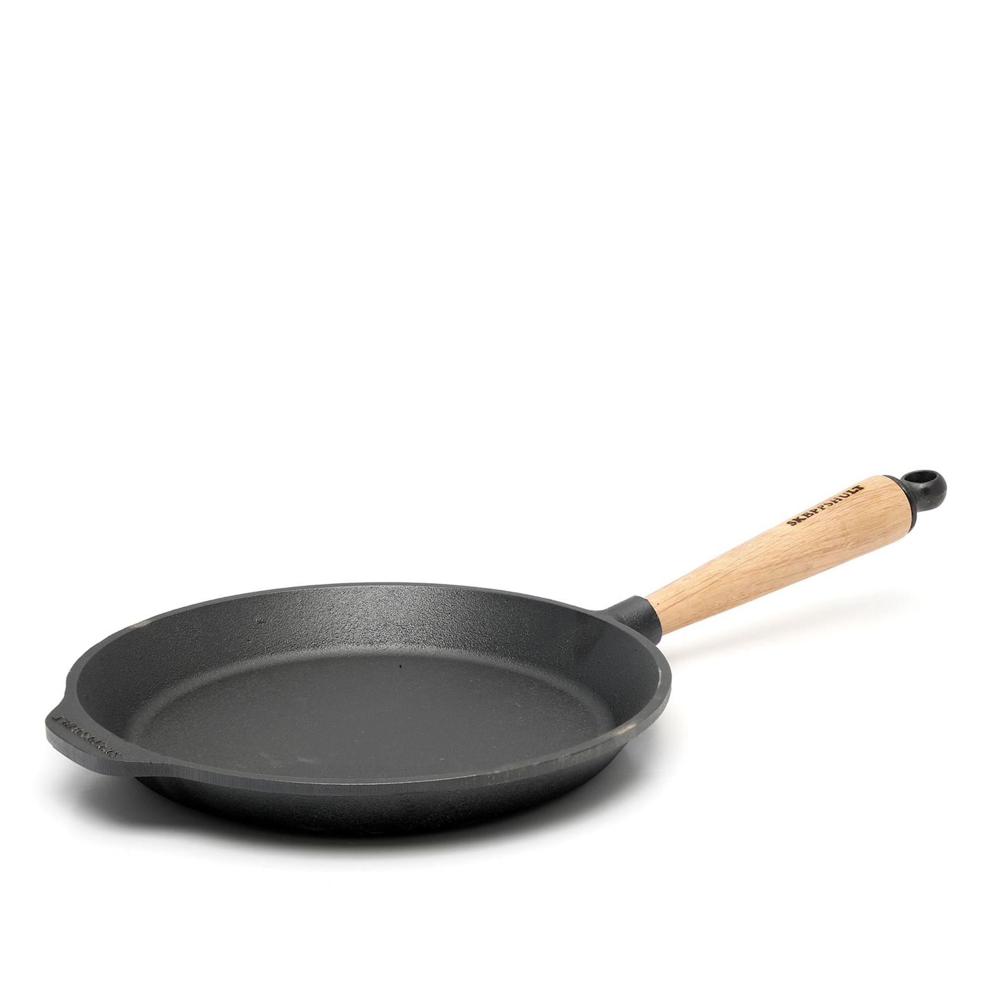 Skeppshult - Stekpanna 24 cm med ekhandtag - Stekpannor - Svart - Metall/Trä