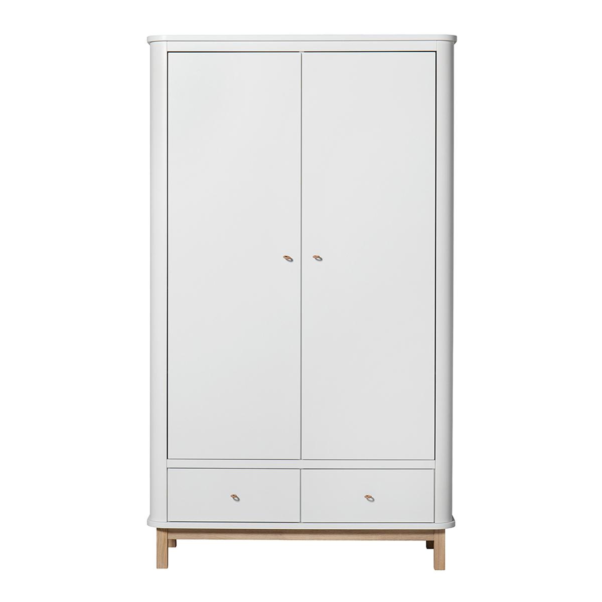Oliver Furniture - Wood Wardrobe 2 Doors White / Oak - Skåp och vitrinskåp - Søren Rørbæk - Vit - Trä