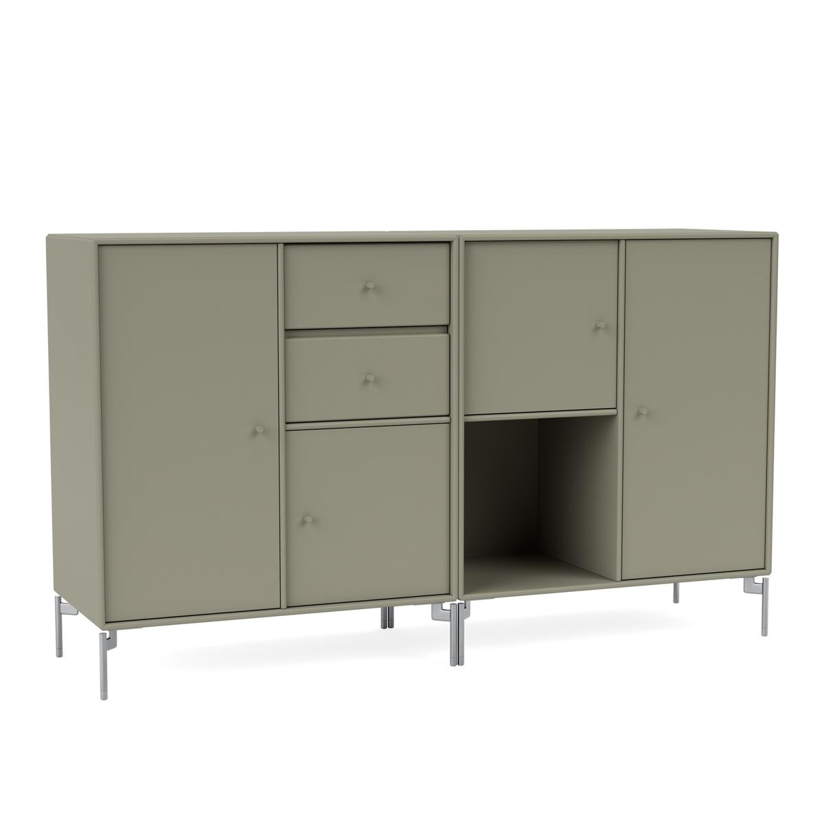 Montana - Couple Sideboard 144-Fennel Matt Chrome - Skänkar och sideboards - Peter J. Lassen - Grön - Trä