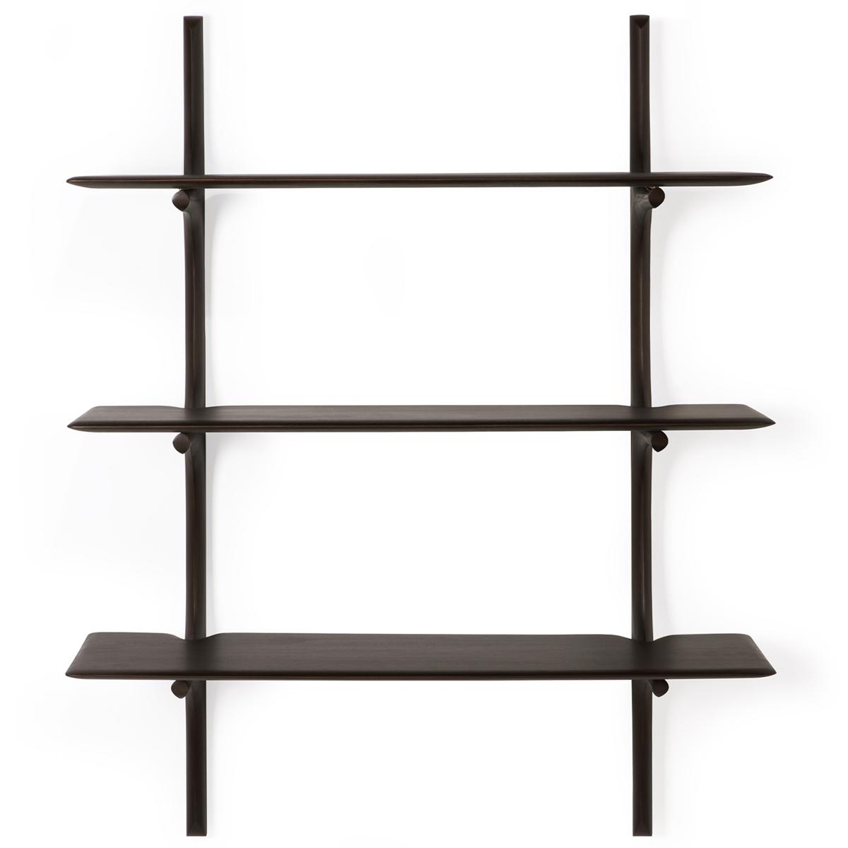 Ethnicraft - PI Wall Shelf - Varnished Mahogany - Dark Brown - 3 Shelves - Hyllor & Hyllsystem - Alain Van Havre - Brun - Trä