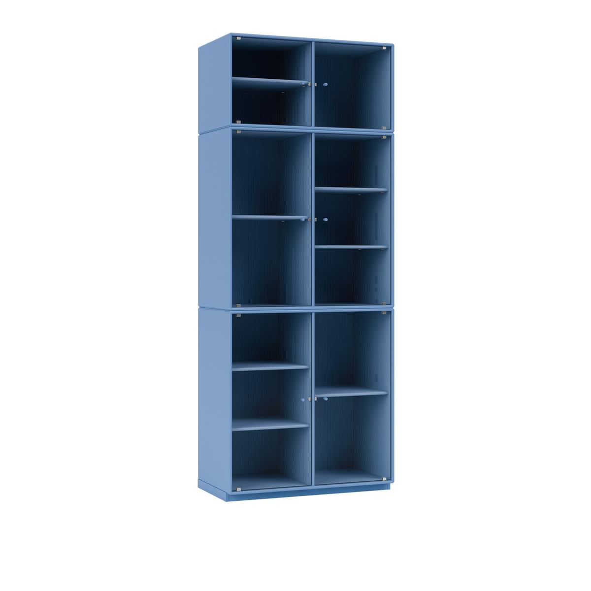 Montana - Ripple Iv – Vitrine Cabinet 154-Azure 06 Plinth 3 cm - Skåp och vitrinskåp - Peter J. Lassen - Blå - Trä