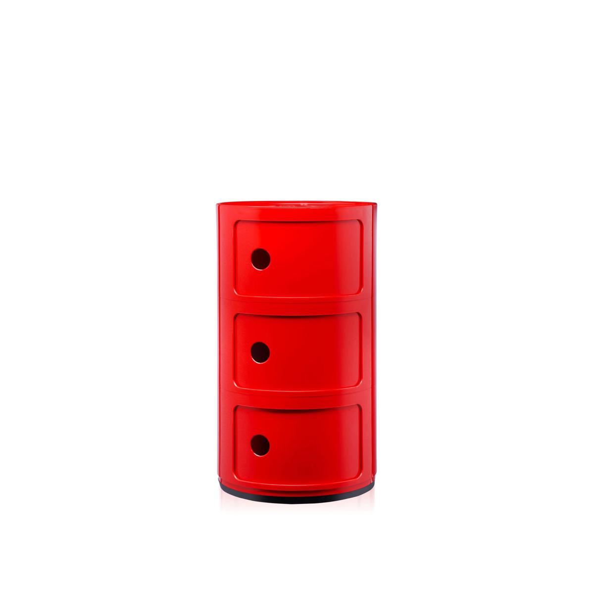 Kartell - Componibili 4967, Red, 3 Compartments - Hurtsar - Anna Castelli Ferrieri - Röd - Plast
