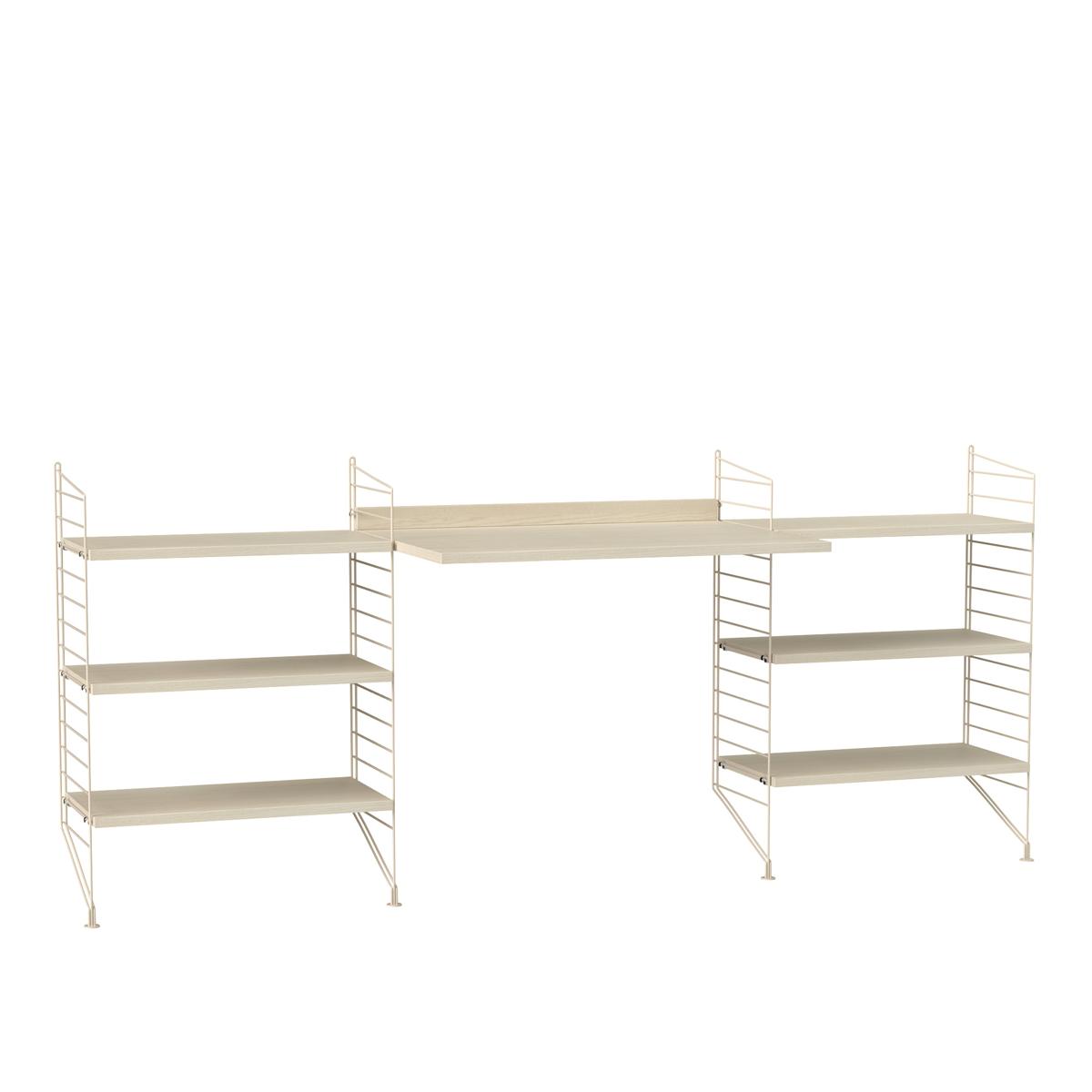 String - Kontor Hyllsystem D Ask / Beige - Träfärgad