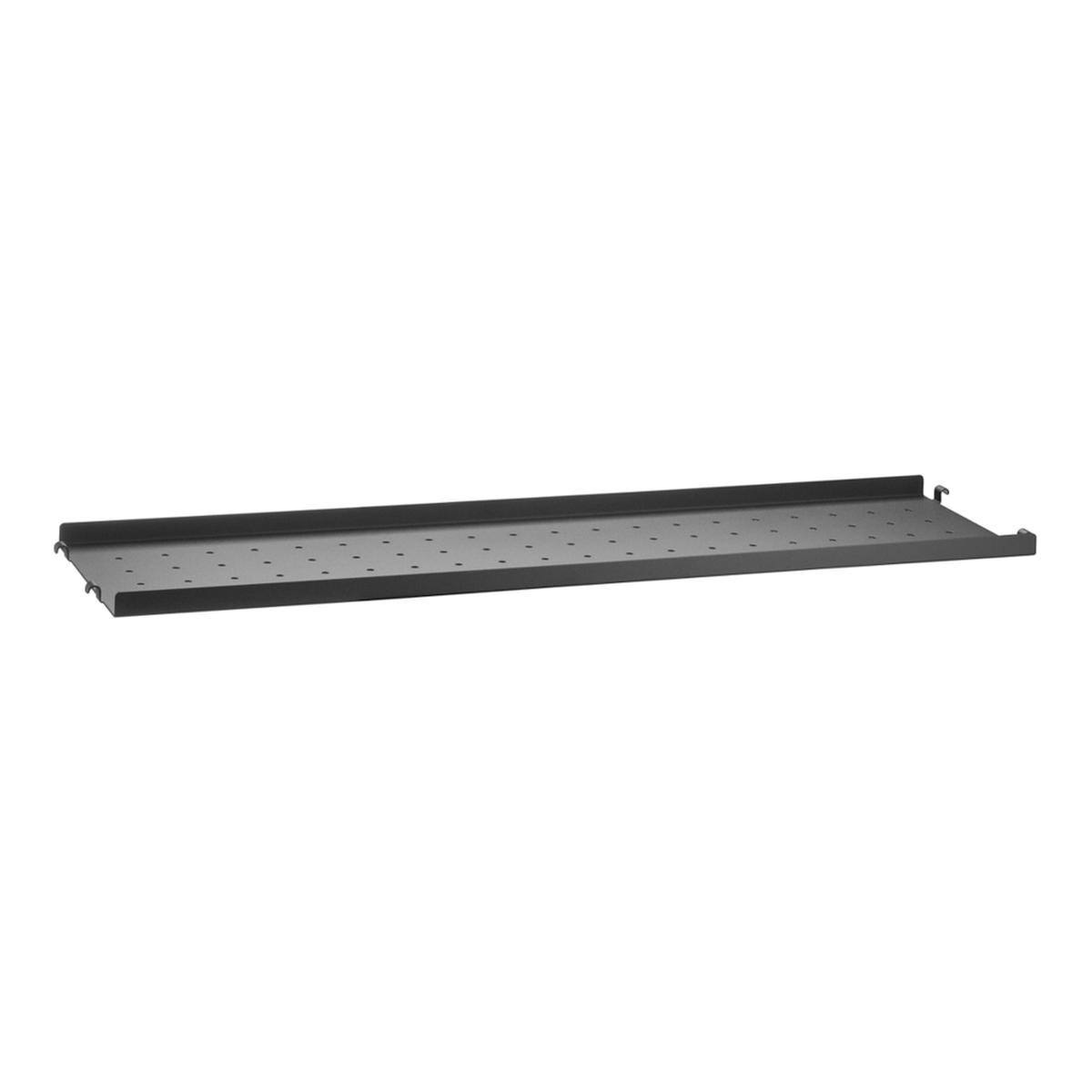 String - Metallhyllplan låg kant 78 x 20 cm svart - Hyllor & Hyllsystem - Svart - Metall