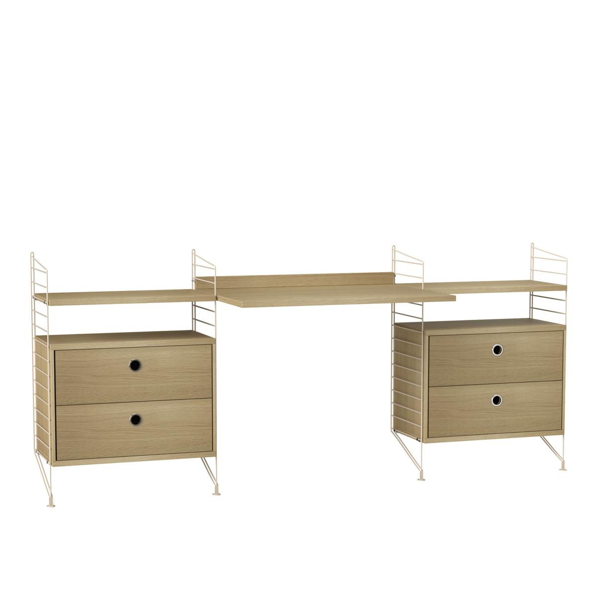 String - Kontor Hyllsystem C Ek / Beige - Träfärgad