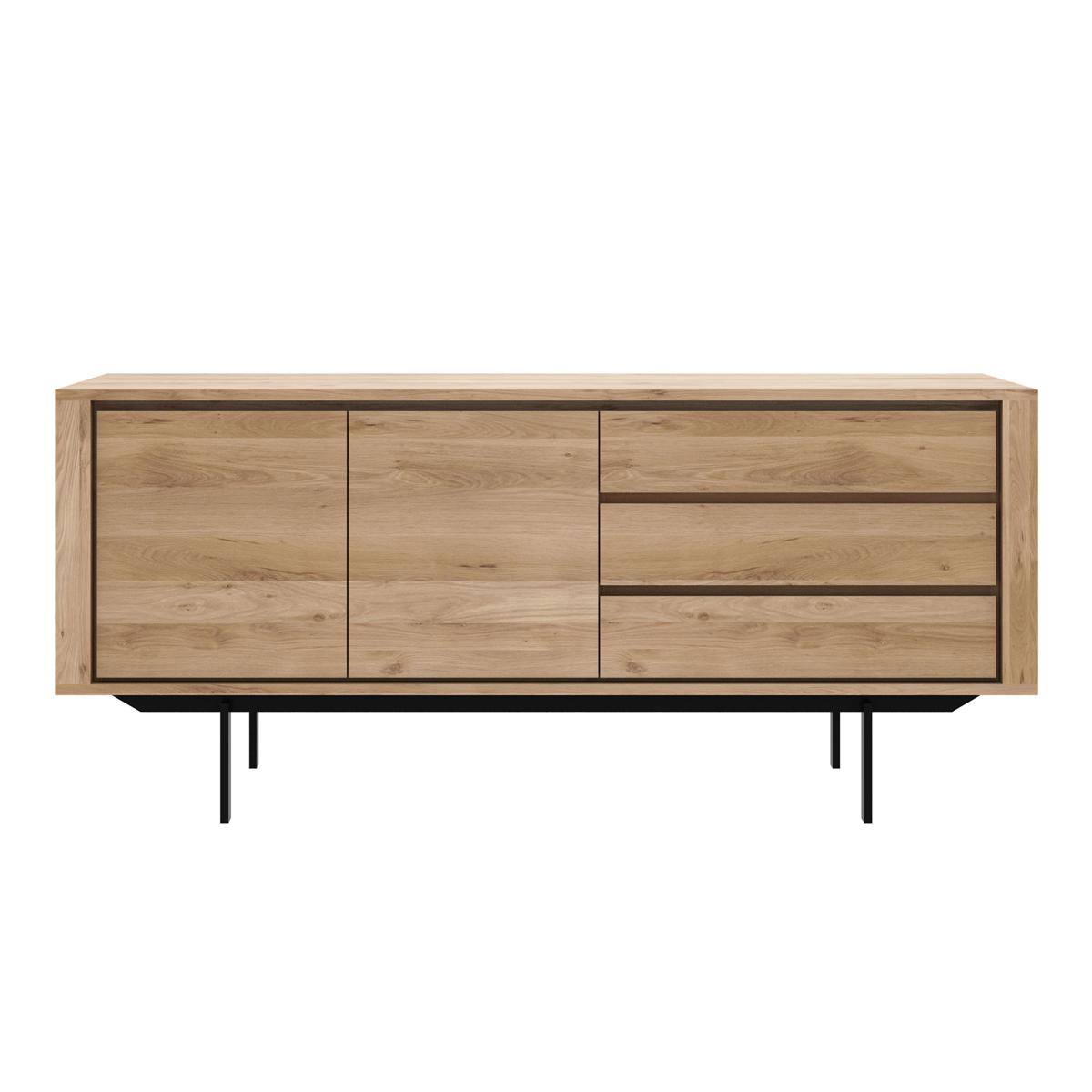 Ethnicraft - Shadow Sideboard Oak 2 Dörrar/3 Lådor - Skänkar och sideboards - Alain Van Havre - Metall/Trä