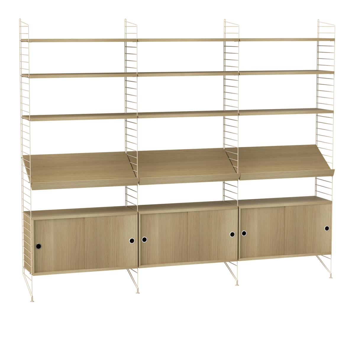 String - Vardagsrum Hyllsystem G Ek / Beige - Hyllor och hyllsystem - Träfärgad