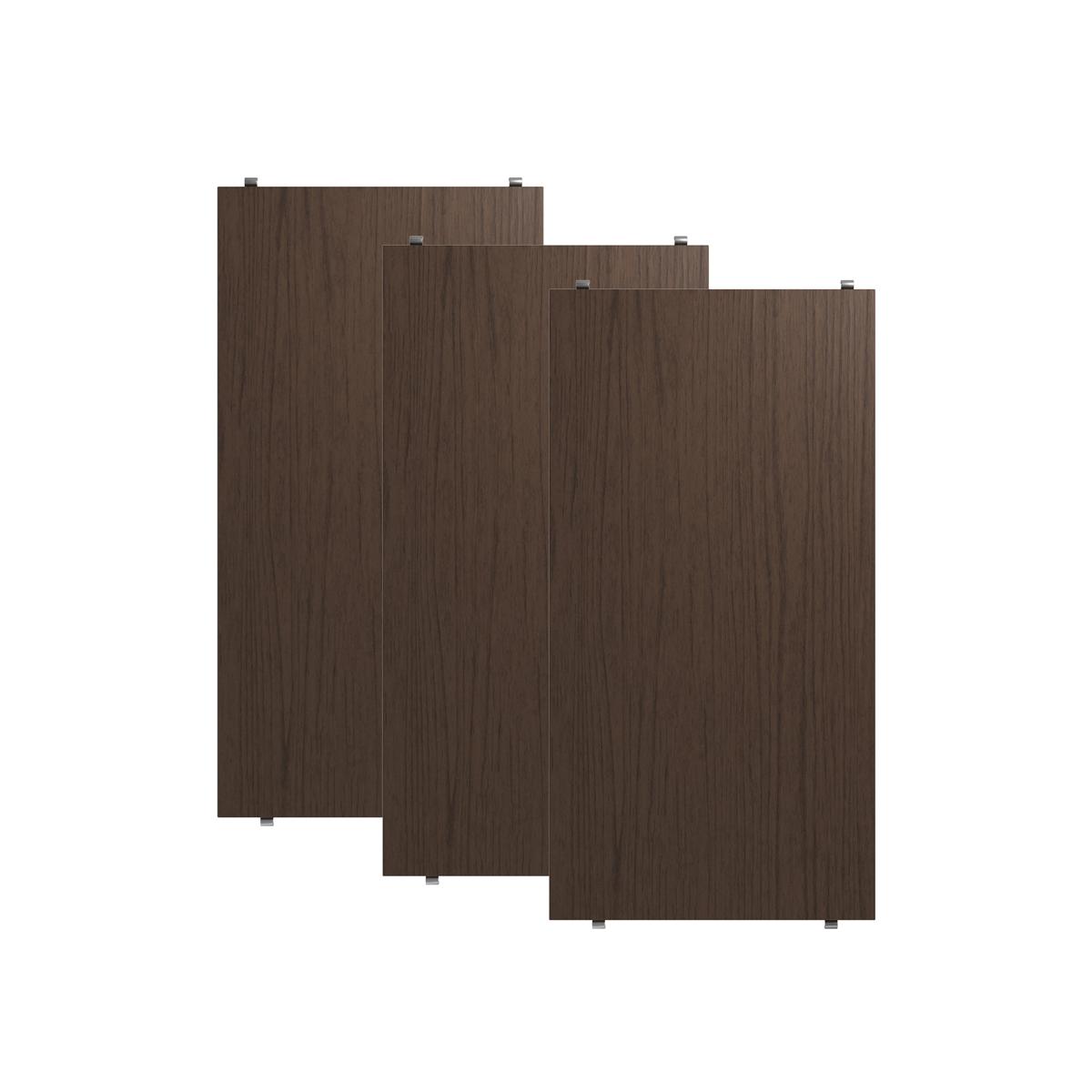 String - Hyllplan 58 x 30 cm 3-pack mörk ek - Hyllsystem - Träfärgad - Trä