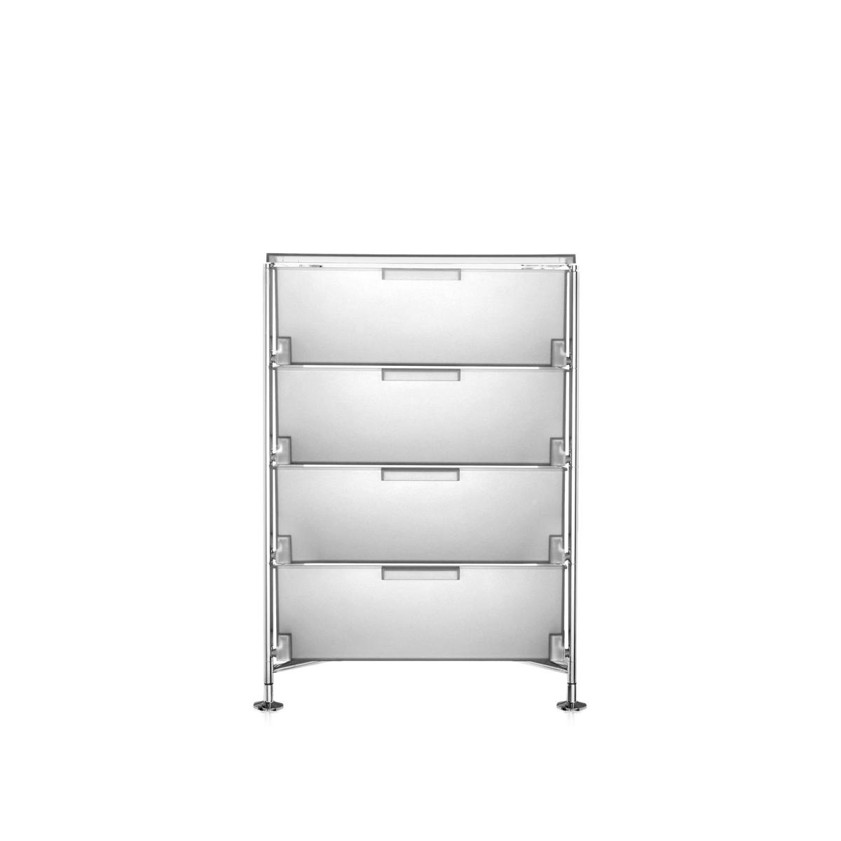Kartell - Mobil System 2021, Ice, 3 Containers, 1 Shelf, Feet - Hurtsar - Antonio Citterio - Vit - Metall/Plast