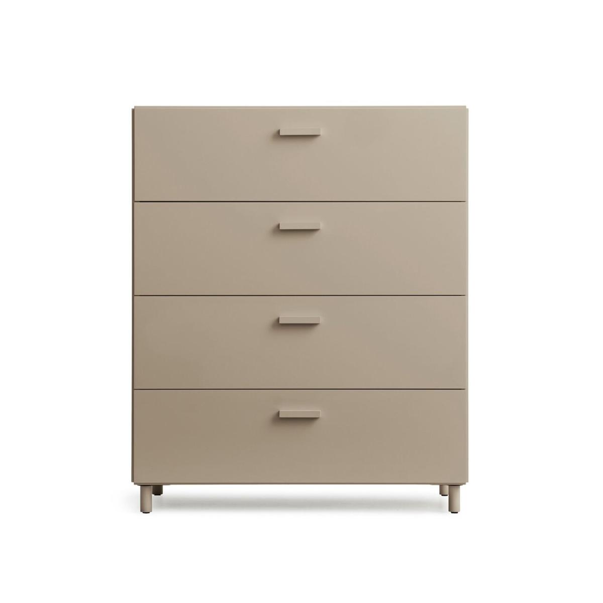 Relief - Relief Chest of Drawers Wide Legs Beige - Byråer - TAF Studio - Beige - Metall/Trä