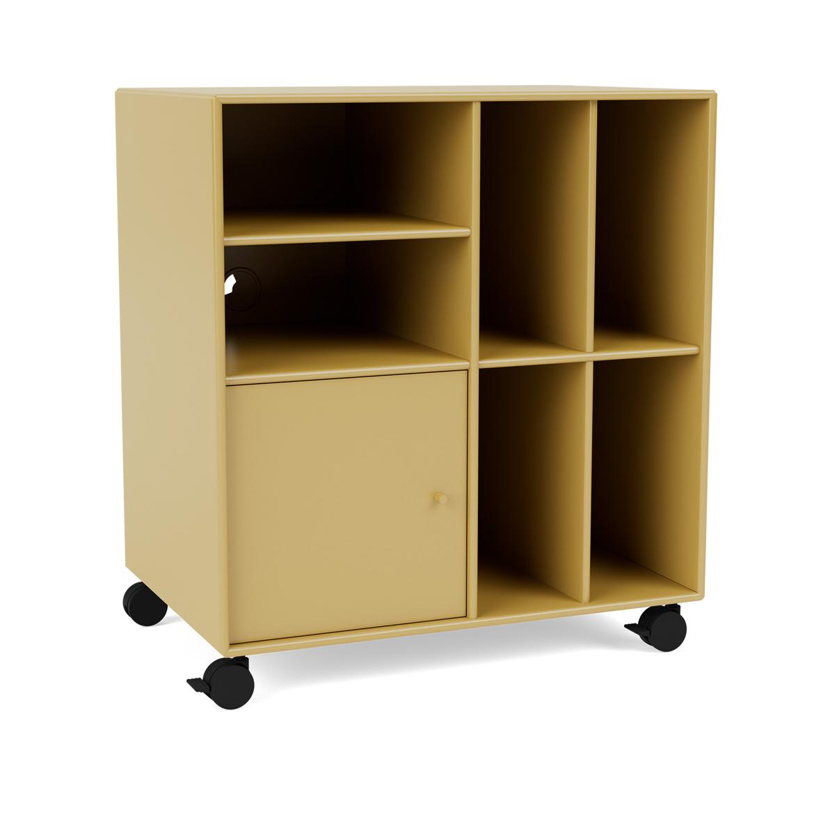 Montana - SPIN II Vinyl Storage, 05-CastorsCR70Black, 157 Cumin - Quickship - Skåp och vitrinskåp - Peter J. Lassen - Gul
