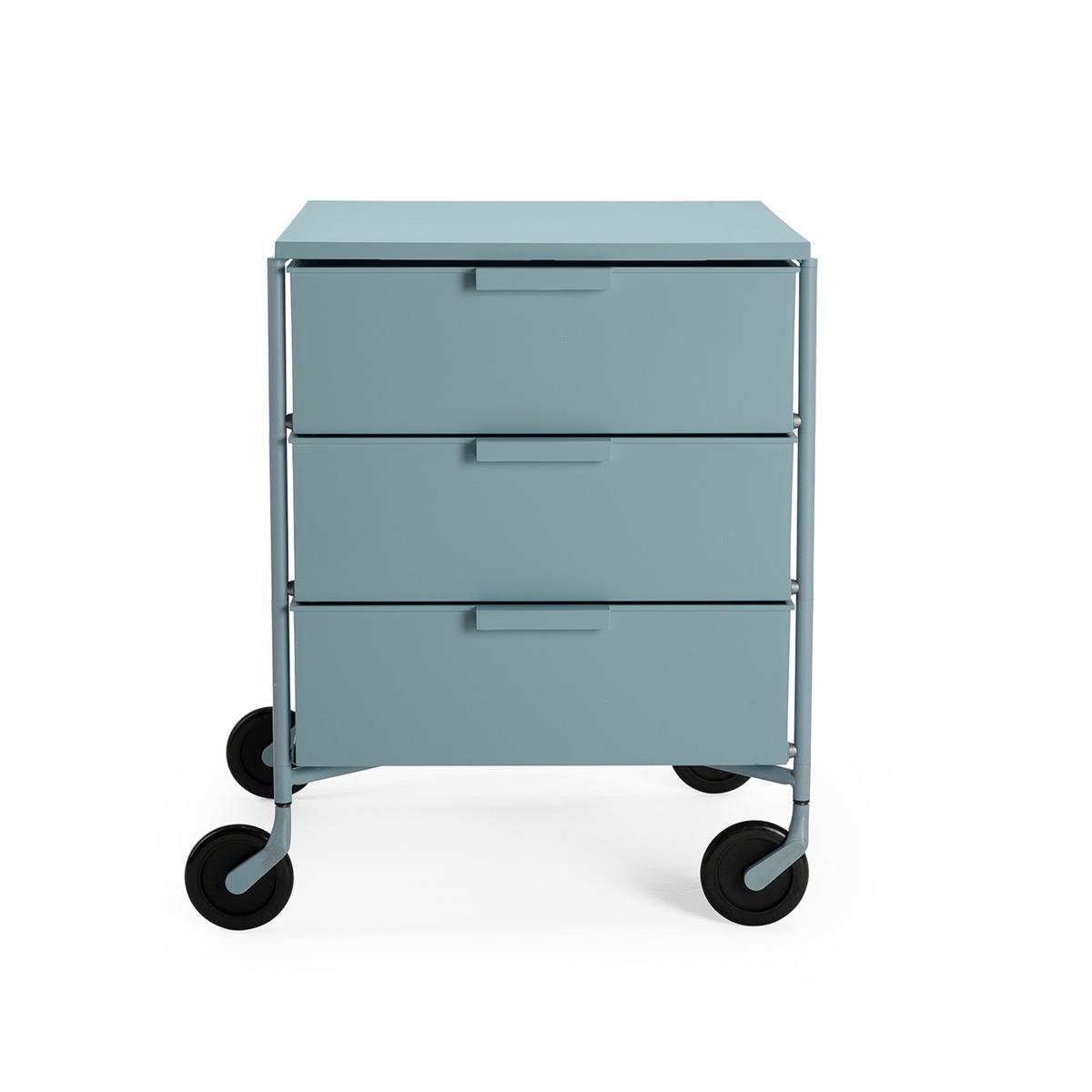 Kartell - Mobil Mat - 3 Drawers, Pale Blue - Hurtsar - Antonio Citterio - Blå - Metall/Plast