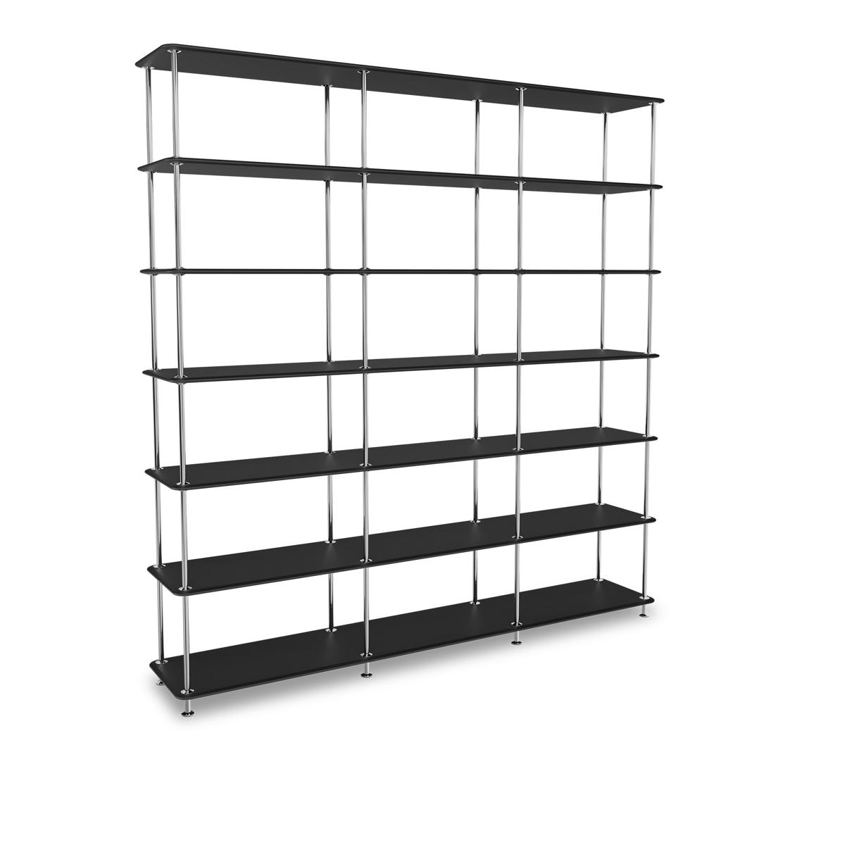 Montana - Montana Free 666000 207-Blackstructure 44C-Chrome - Hyllor & Hyllsystem - Jakob Wagner - Svart - Metall/Trä