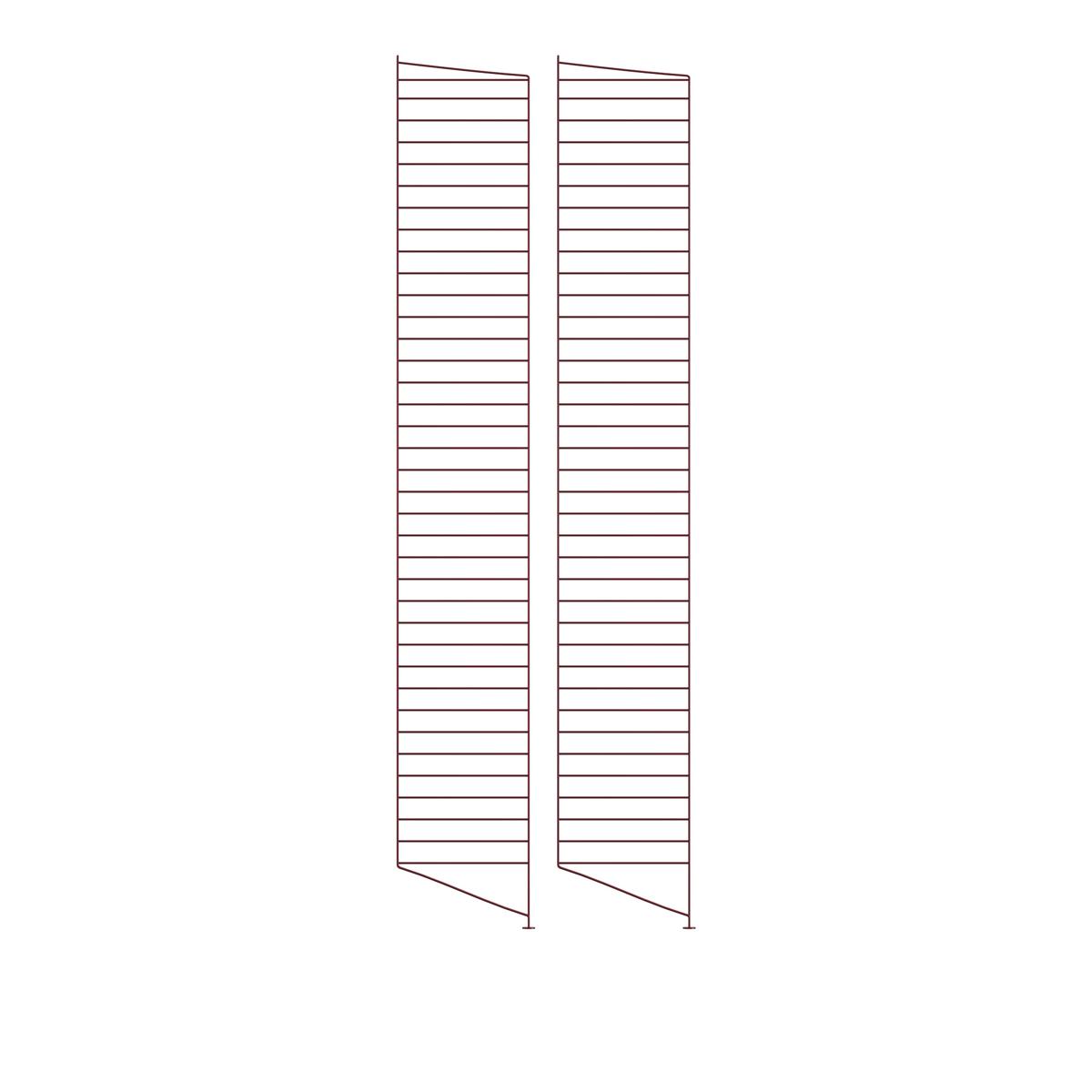 String - Golvgavel 200 x 30 cm 2-pack mörkröd - Hyllor & Hyllsystem - Röd - Metall