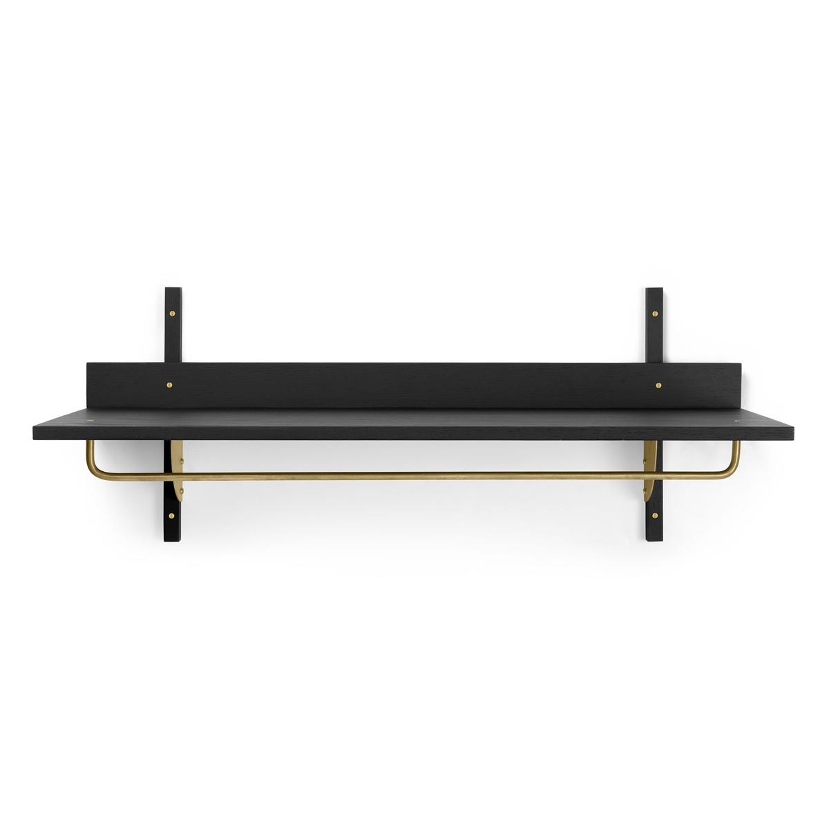 Ferm Living - Sector Rack Shelf Black Ash / Brass - Vägghyllor - Svart - Metall/Trä