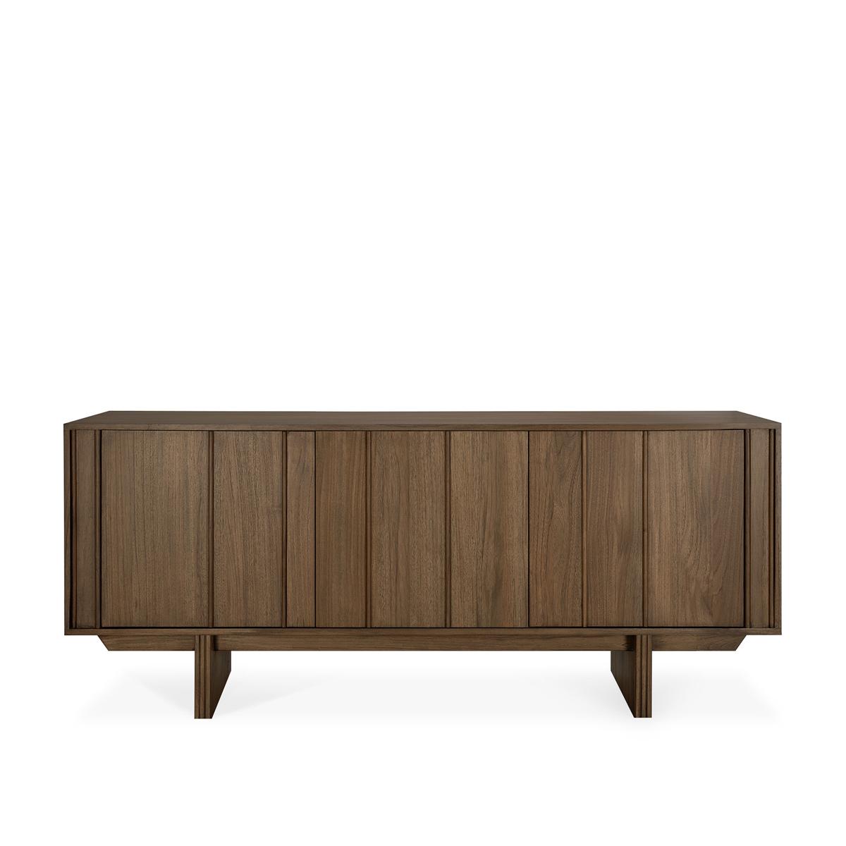 Ethnicraft - Pillar Sideboard - Varnished Teak - Wild Brown - 3 Doors 45 x 169 cm - Sideboards - Träfärgad - Trä