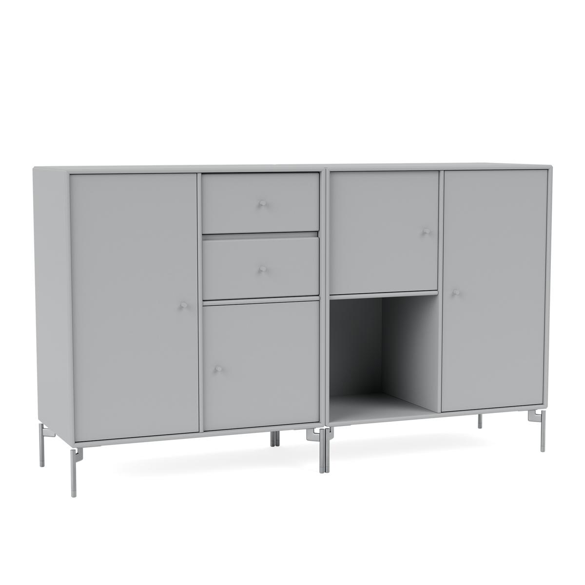 Montana - Couple Sideboard 02-Fjord Matt Chrome - Skänkar och sideboards - Peter J. Lassen - Blå - Trä