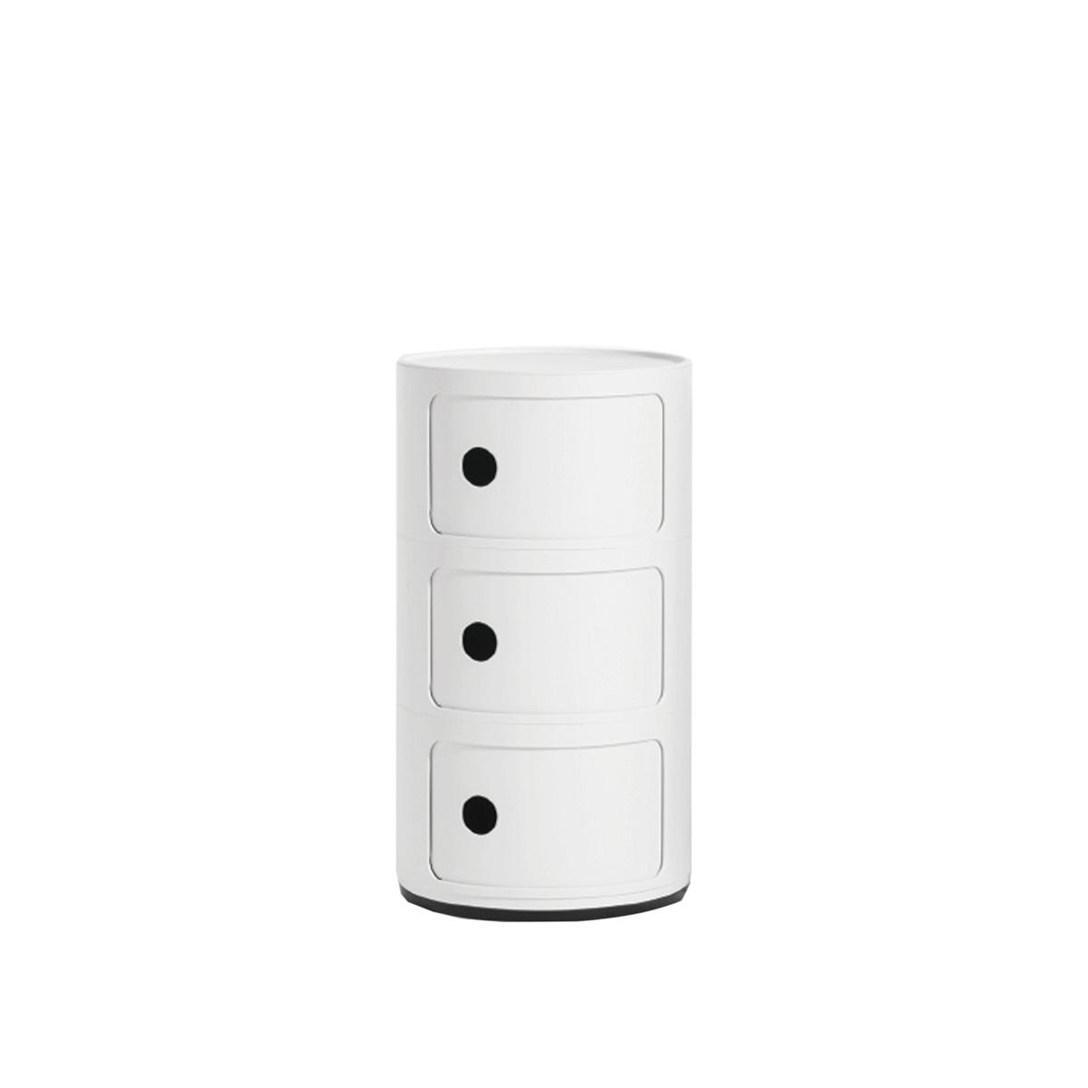 Kartell - Componibili 4988 Mat White, 3 Compartments - Hurtsar - Anna Castelli Ferrieri - Vit - Plast