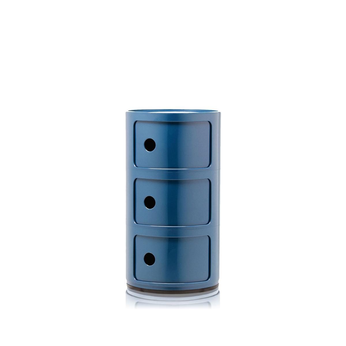 Kartell - Componibili 4967, Blue, 3 Compartments - Hurtsar - Anna Castelli Ferrieri - Blå - Plast