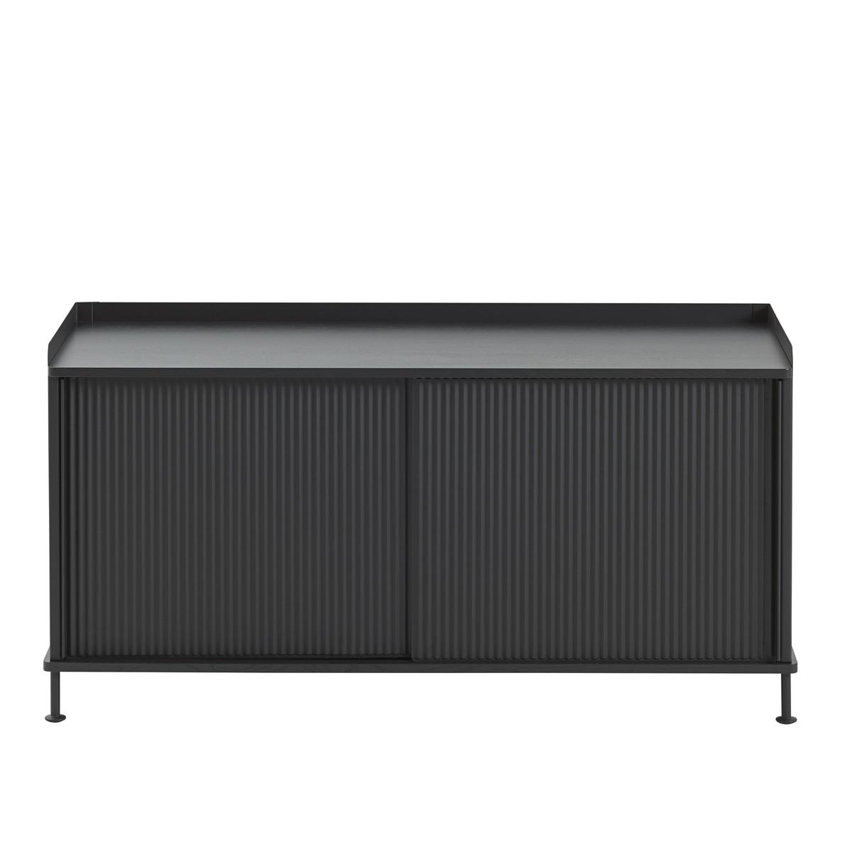 Muuto - Enfold Sideboard Low, Black/Black - Skänkar och sideboards - Thomas Bentzen - Svart - Metall/Trä
