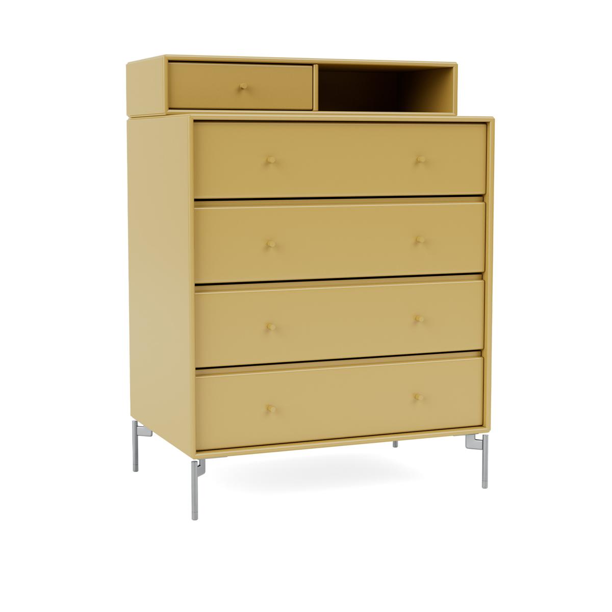 Montana - Keep Chest Of Drawers 157-Cumin Matt Chrome - Byråer - Peter J. Lassen - Gul - Trä