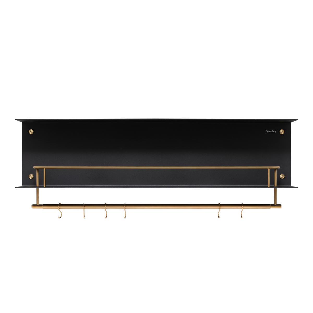 Buster + Punch - Hanger shelf - black/brass - Vägghyllor - Guld,Svart - Metall