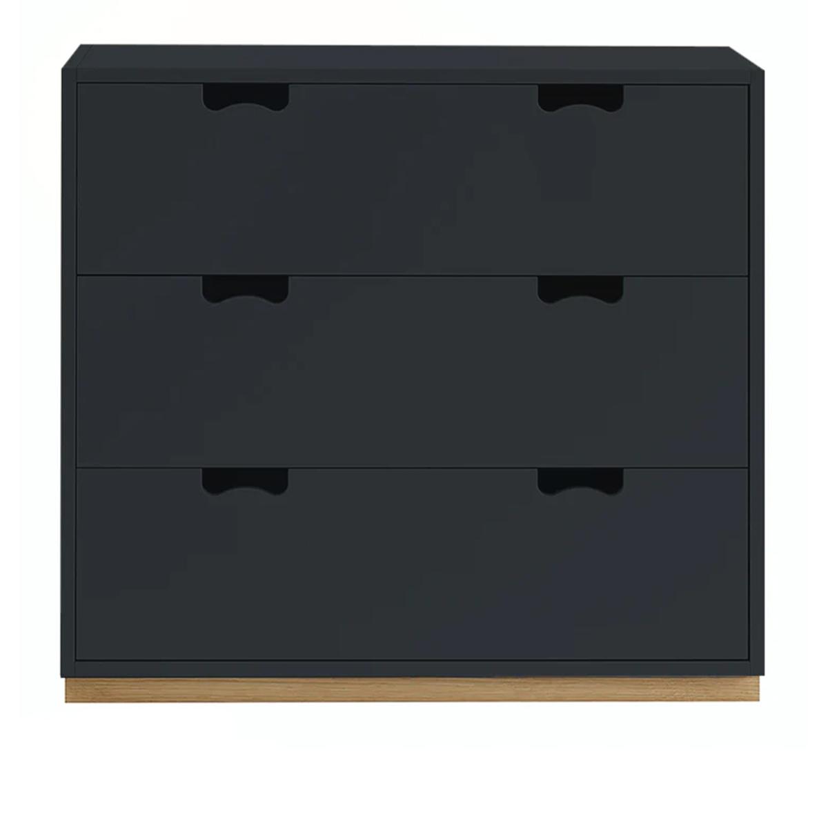 Asplund - Snow Drawer A3 - Char Grey, Ek Sockel - Byråer - Grå - Trä