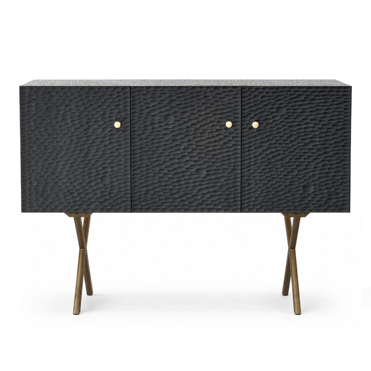 Zanat - Touch Sideboard, 3 doors/Brons, Svartbetsad lönn 129 cm - Skänkar och sideboards - Studioilse - Svart - Trä