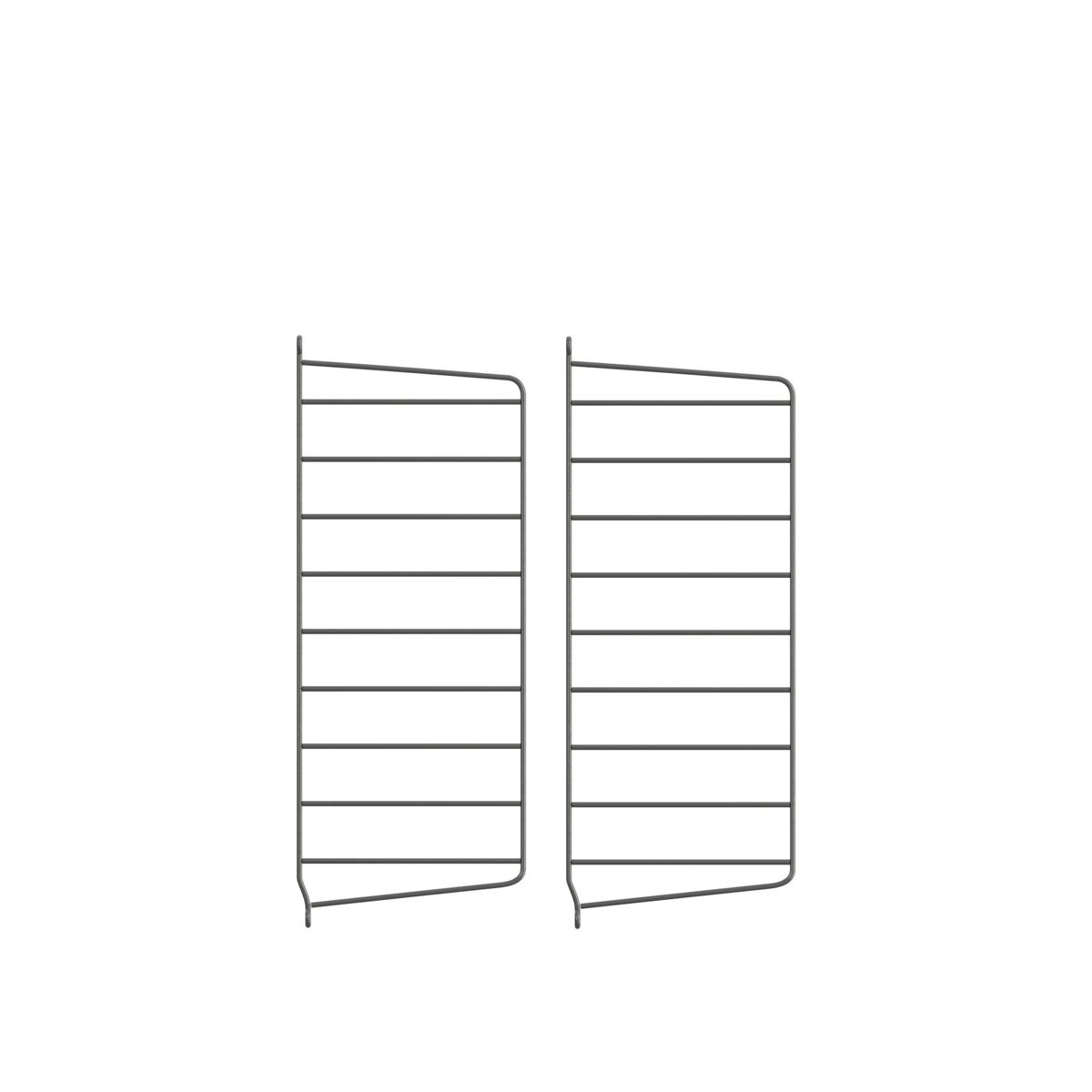 String - Väggavel 50 x 20 cm 2-pack mörkgrå - Hyllor & Hyllsystem - Grå - Metall