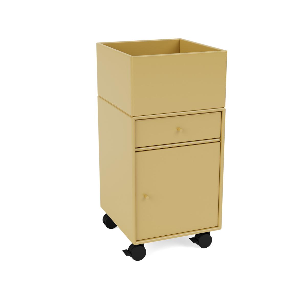 Montana - Runner Office Unit On Castors 157-Cumin 05 Castors CR70 Black - Hurtsar - Peter J. Lassen - Gul - Trä