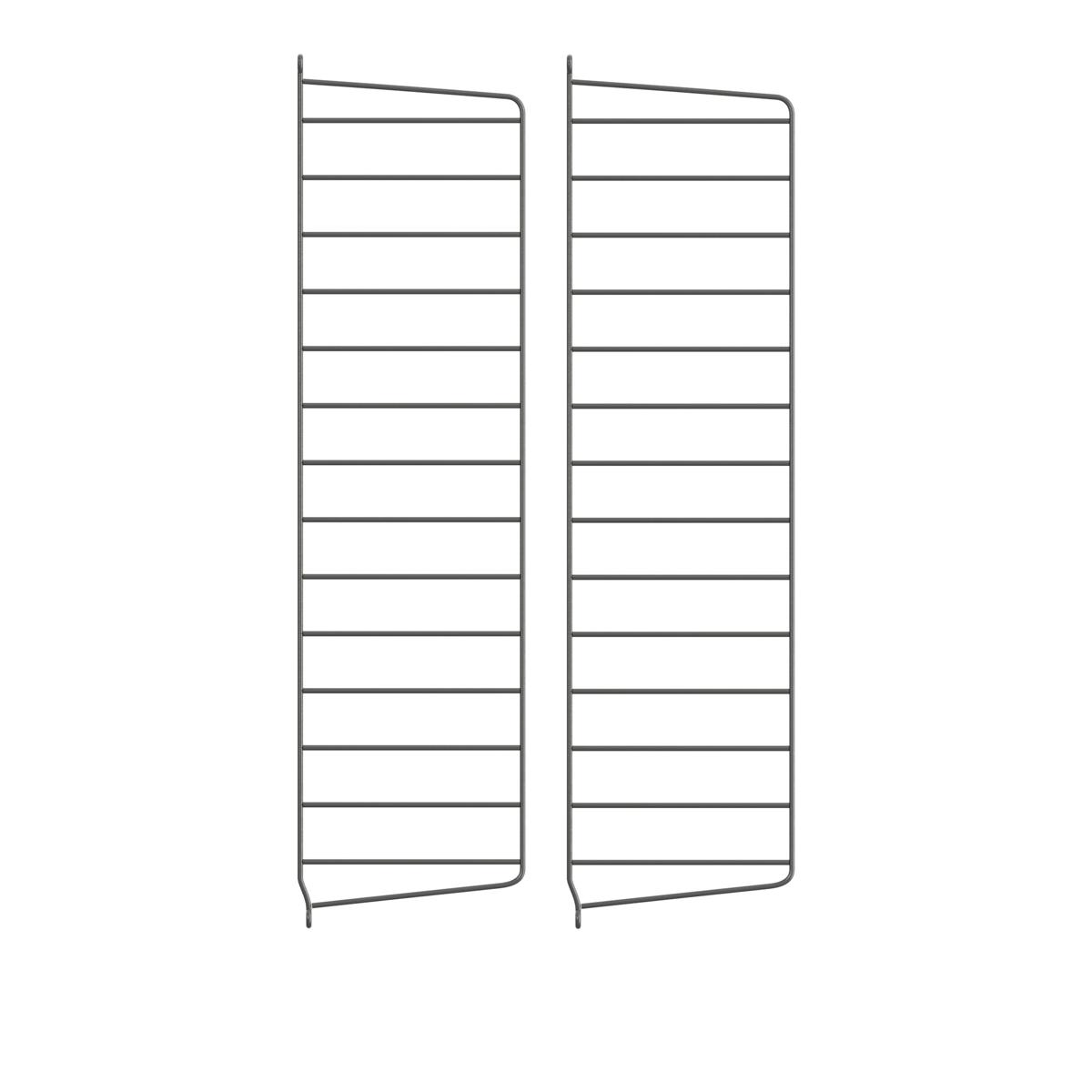 String - Väggavel 75 x 20 cm 2-pack mörkgrå - Hyllsystem - Grå - Metall