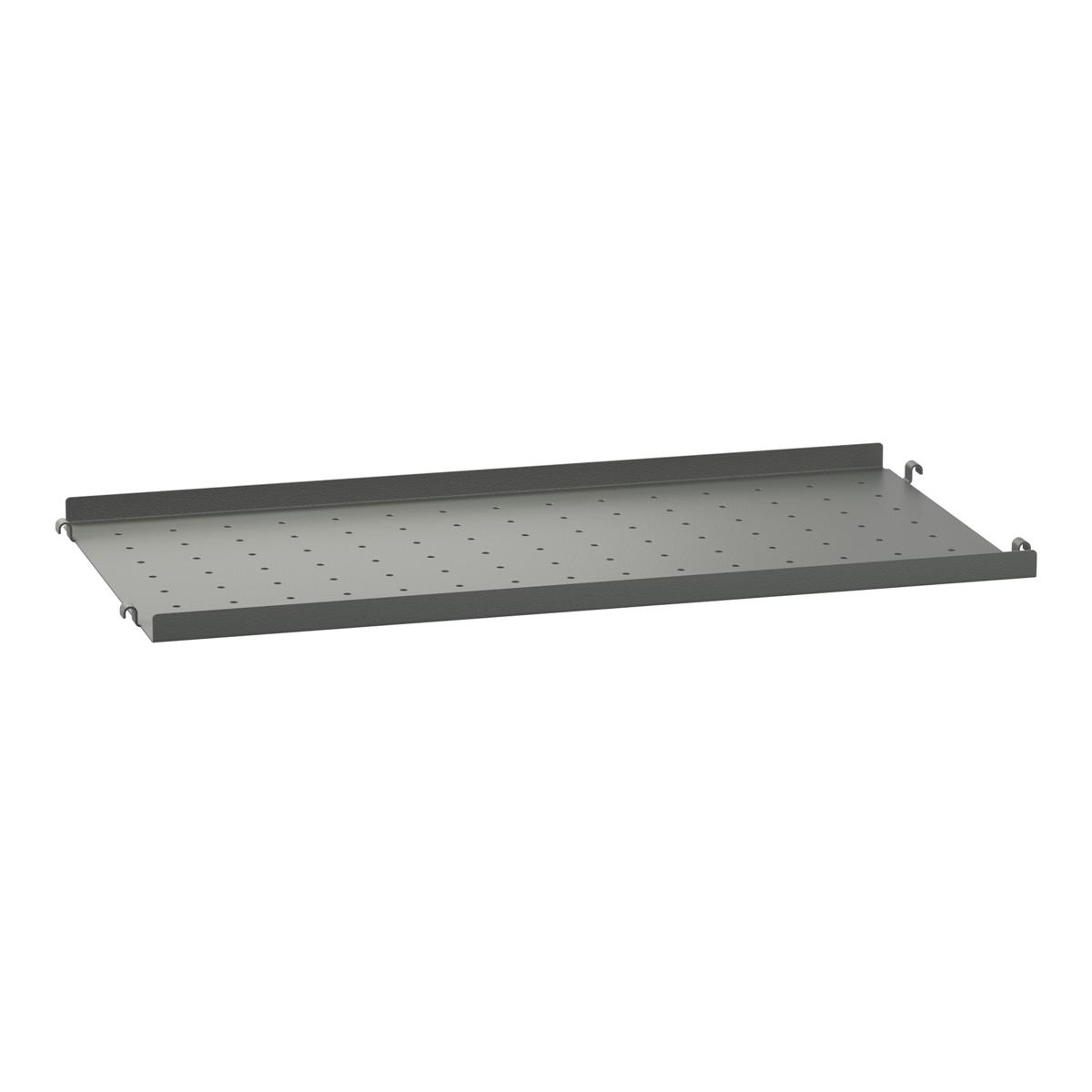 String - Metallhyllplan låg kant 58 x 30 cm mörkgrå - Hyllsystem - Grå - Metall