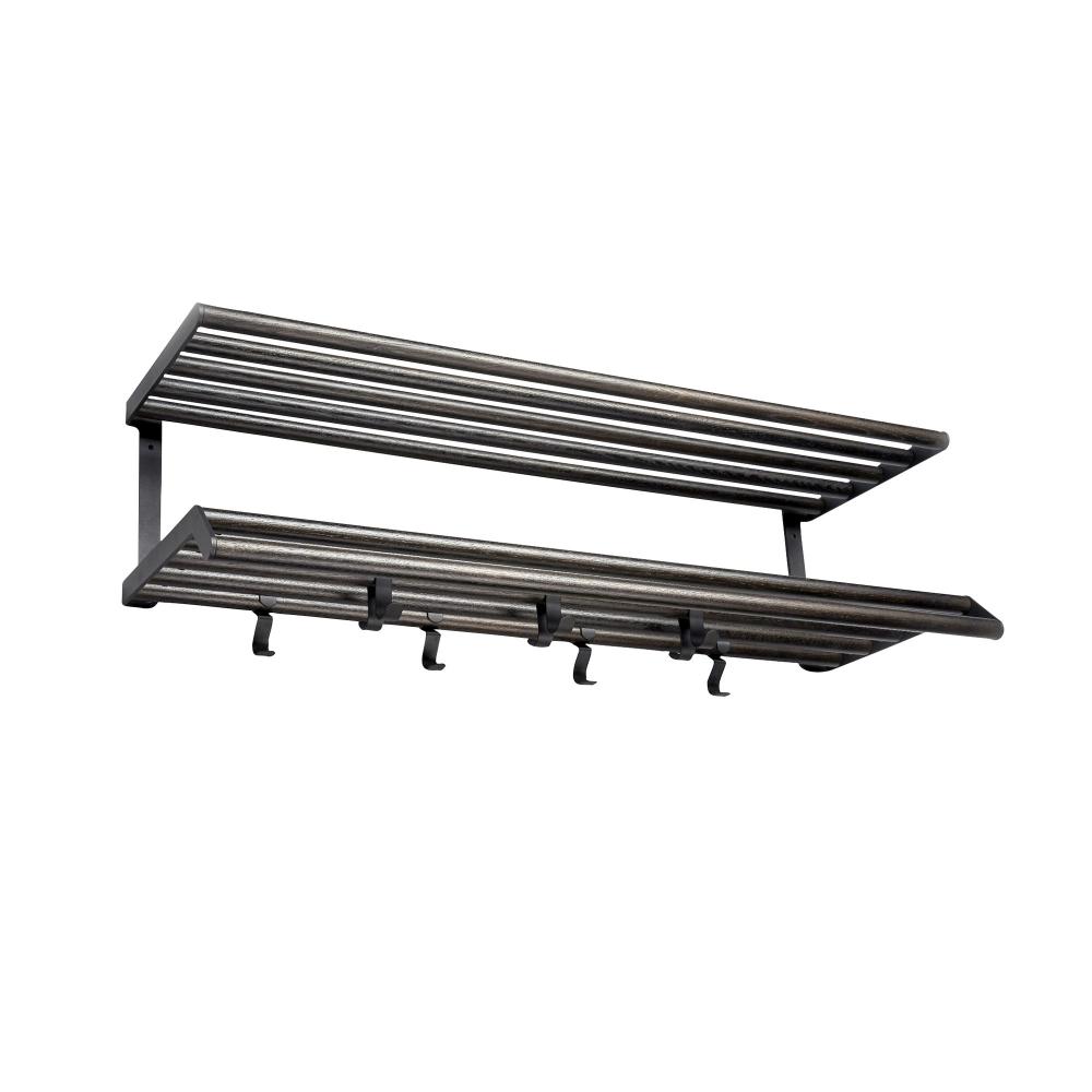 Essem Design - Tamburin hatthylla Svartbetsad ek/svart 600 mm - Hatthyllor och skohyllor - Andreas Klippinge - Träfärgad,Svart - Metall/Trä