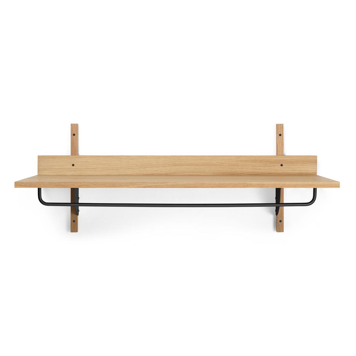 Ferm Living - Sector Rack Shelf Oak / Black Brass - Vägghyllor - Träfärgad - Metall/Trä