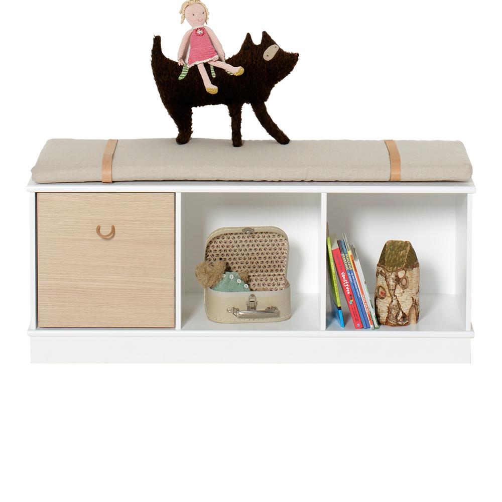 Oliver Furniture - Wood Förvaringshylla Horisontell 3x1 m. Sockel - Hyllor - Søren Rørbæk - Vit