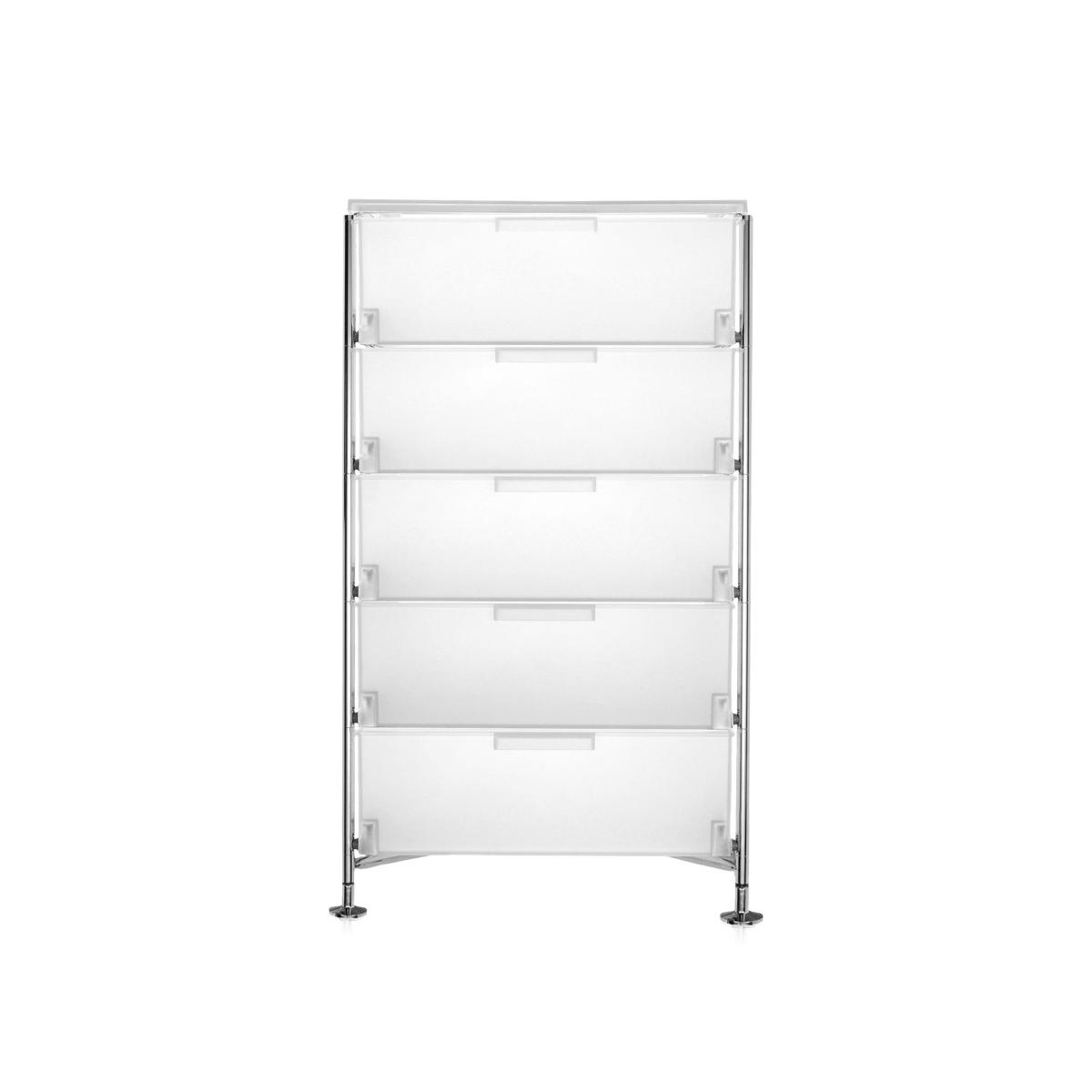 Kartell - Mobil System 2035, Ice, 5 Containers, Feet - Hurtsar - Antonio Citterio - Vit - Metall/Plast
