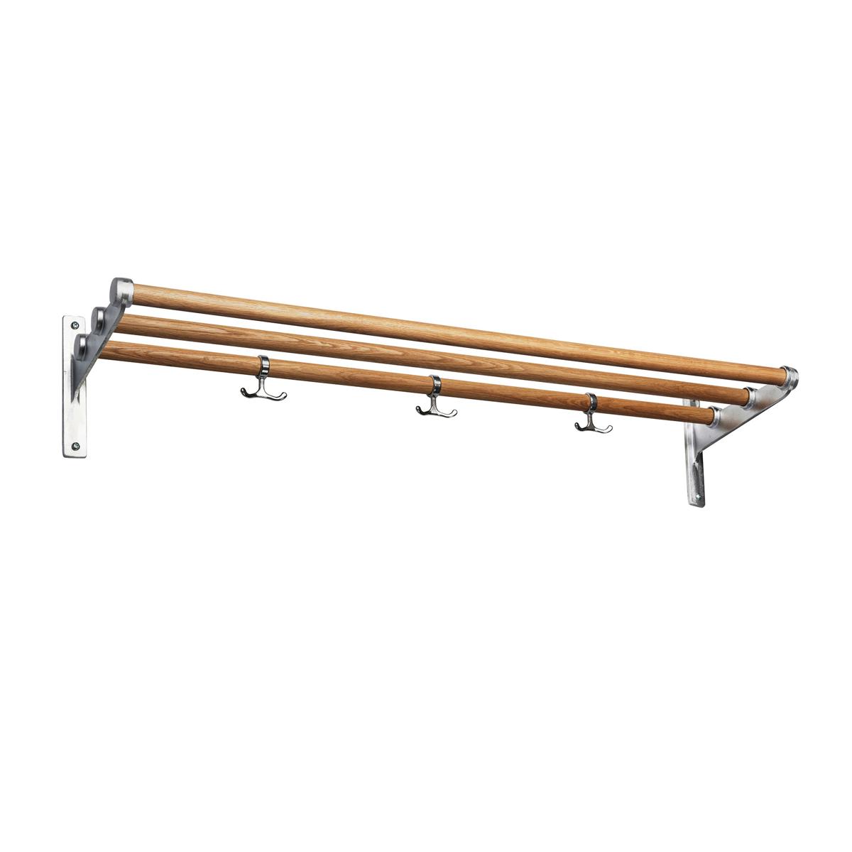 Essem Design - Nostalgi Hatthylla/Skohylla Ek/Aluminium, 100 cm - Hatthyllor och skohyllor - Gunnar Bolin - Silver,Träfärgad - Metall/Trä