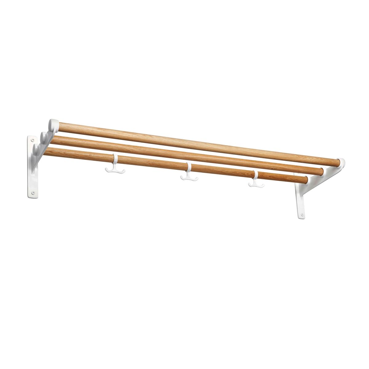 Essem Design - Nostalgi Hatthylla/Skohylla Ek/Vit, 100 cm - Hatthyllor och skohyllor - Gunnar Bolin - Träfärgad,Vit - Metall/Trä