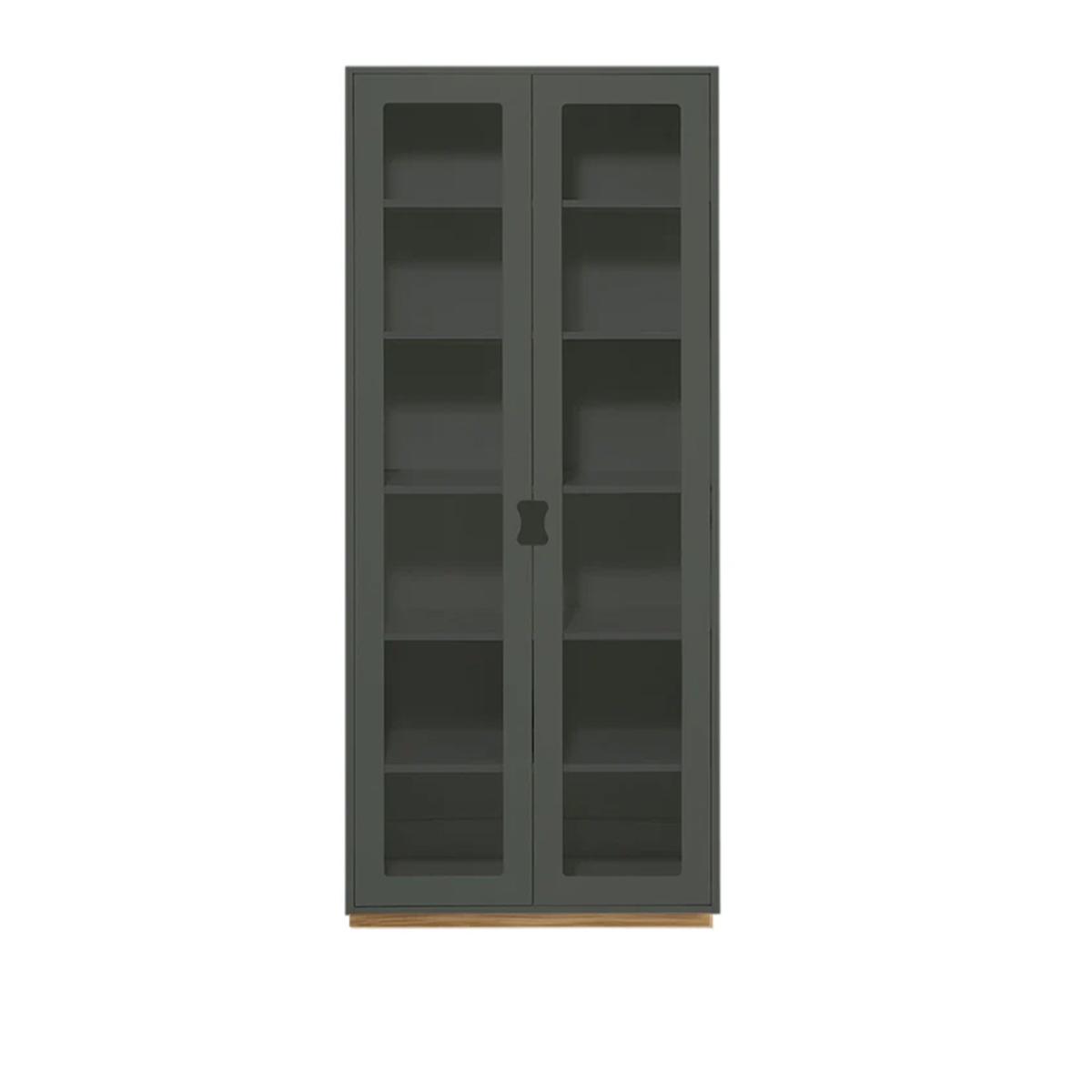 Asplund - Snow Cabinet F D30 Glass Doors - Green Khaki, Ek Sockel - Skåp och vitrinskåp -  Thomas Sandell & Jonas Bohlin - Grön - Trä