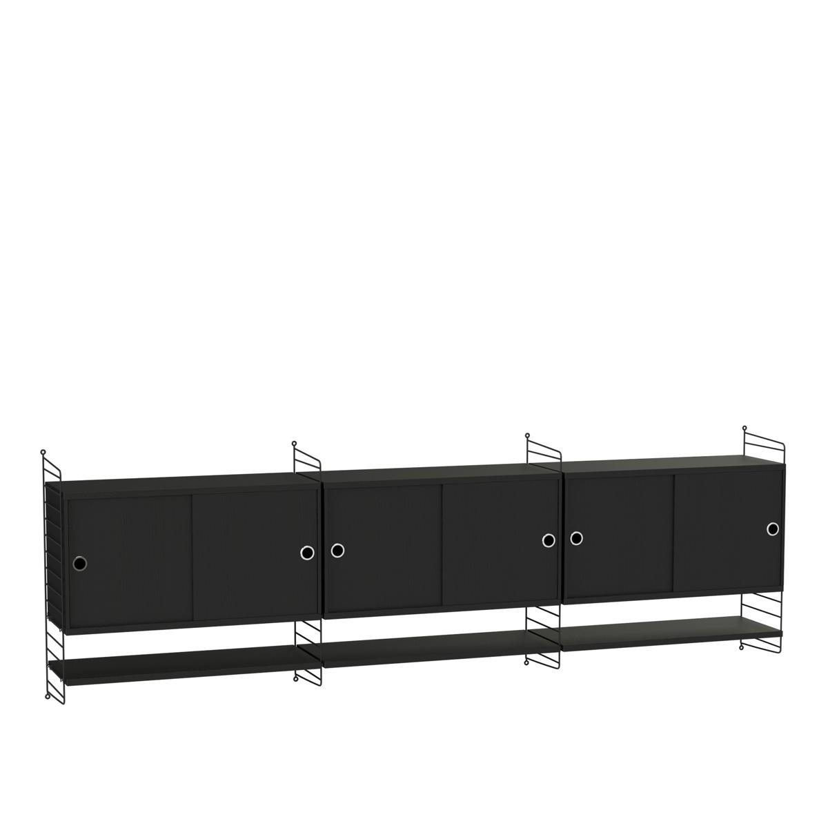 String - Vardagsrum Hyllsystem F Svart / Svart - Svart