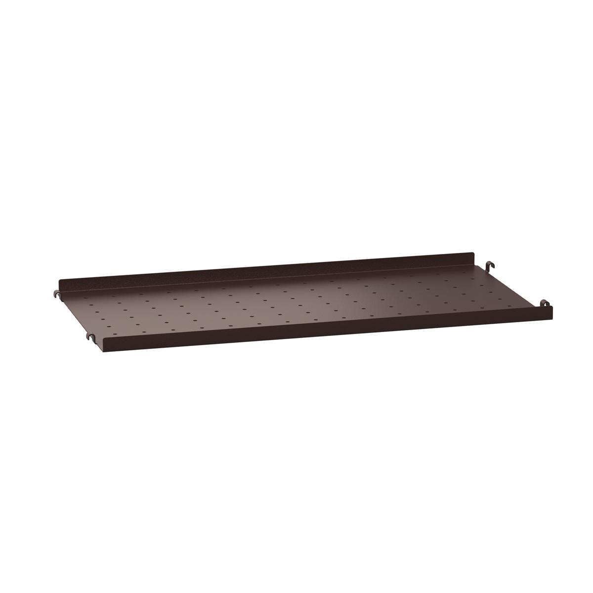 String - Metallhyllplan låg kant 58 x 30 cm mörkbrun - Hyllsystem - Brun - Metall