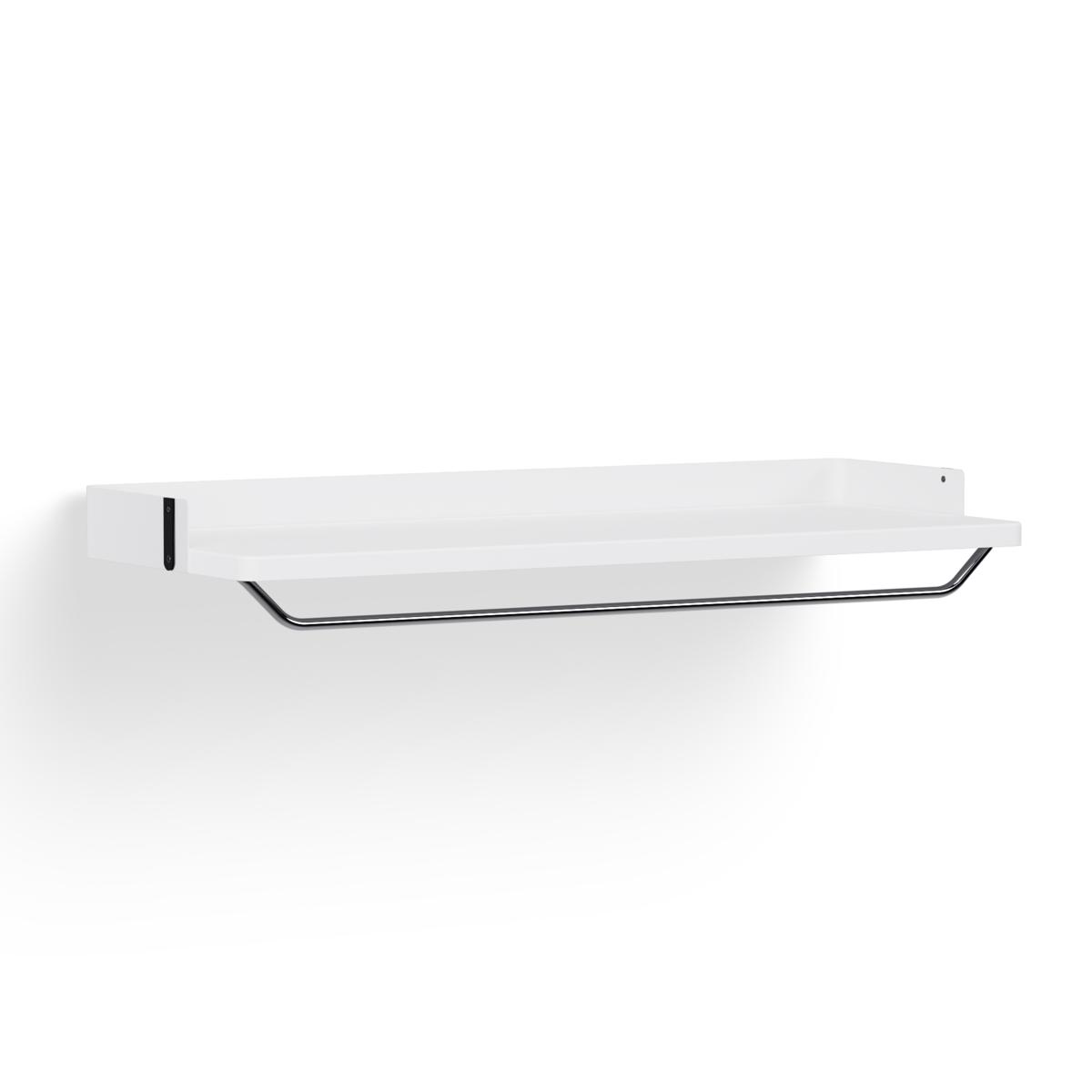 HAY - Pier System Shelf W. Hanger - Ps White Powder Coated Steel - Hyllor & Hyllsystem - Vit - Metall