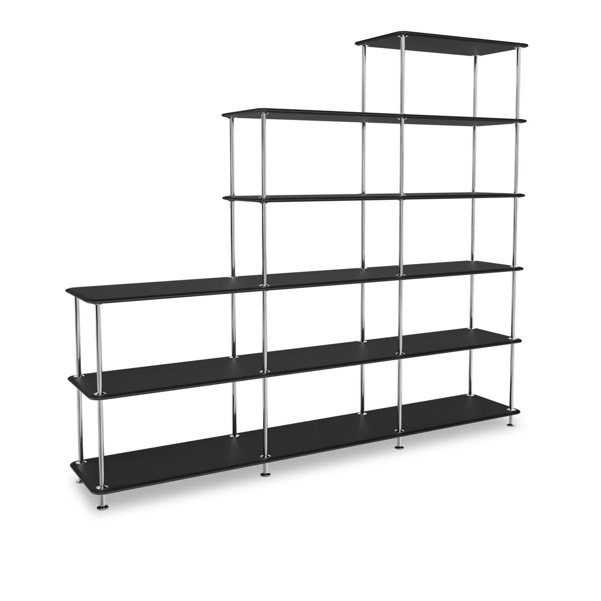 Montana - Montana Free 542000 207-Blackstructure 44C-Chrome - Hyllor & Hyllsystem - Jakob Wagner - Svart - Metall/Trä